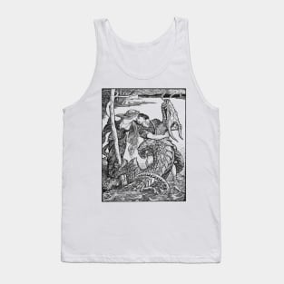 Pre-raphaelite kiss and dragon Tank Top